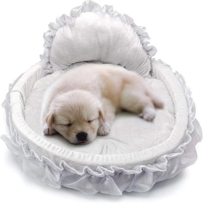 Lace Decor Pet Couch, Washable Soft Plush Pet Sofa Bed, Cute Comfortable Pet Nest for Small Medium Dogs & Cats