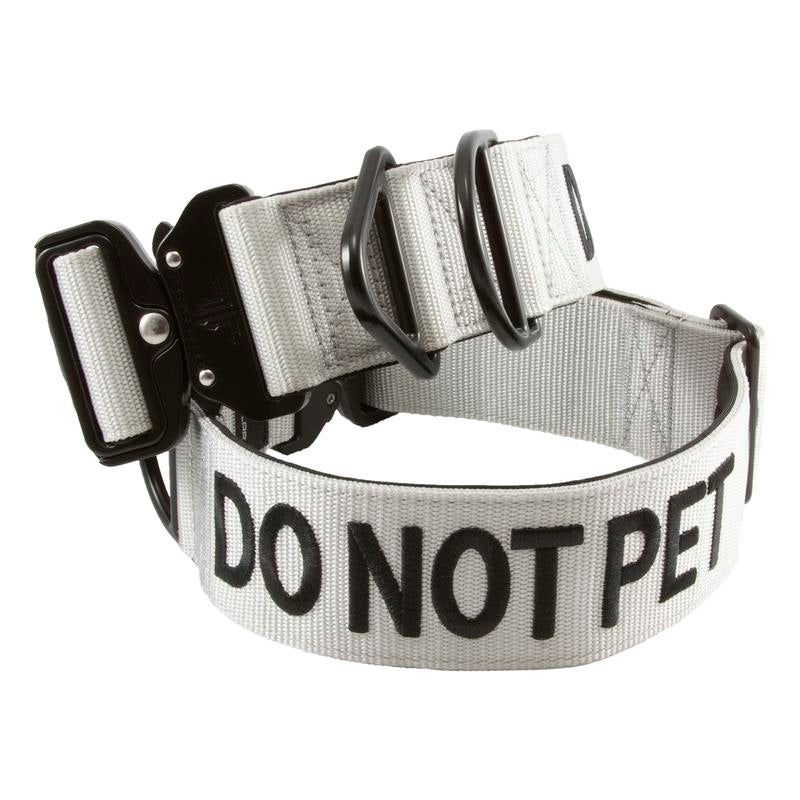 Tacticollar - DO NOT PET, 1.5 Inch and 2 Inch Nylon Collar for Medium and Large Dogs, Neoprene Padded Inside, Communicate Your Dogs Needs to Prevent Accidents