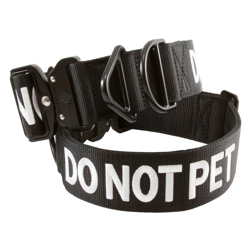 Tacticollar - DO NOT PET, 1.5 Inch and 2 Inch Nylon Collar for Medium and Large Dogs, Neoprene Padded Inside, Communicate Your Dogs Needs to Prevent Accidents