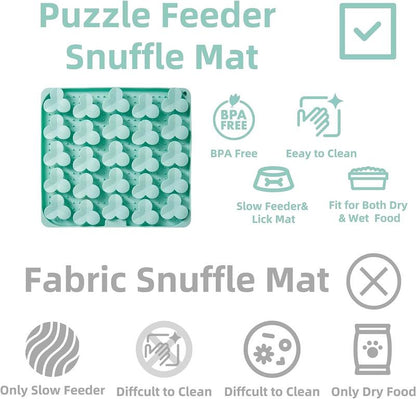 Puzzle Feeder Silicone Lick Mat Snuffle Mat Dogs, Cat, Slow Feeder, with Suction Cups for Easy Cleaning, Dish Washer Safe, Enrichment Feeding Supplies