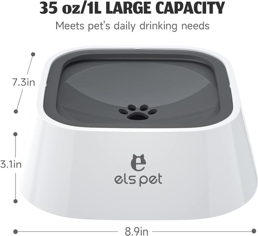 Pet Water Bowl Slow-Sip No Spill No Bloating