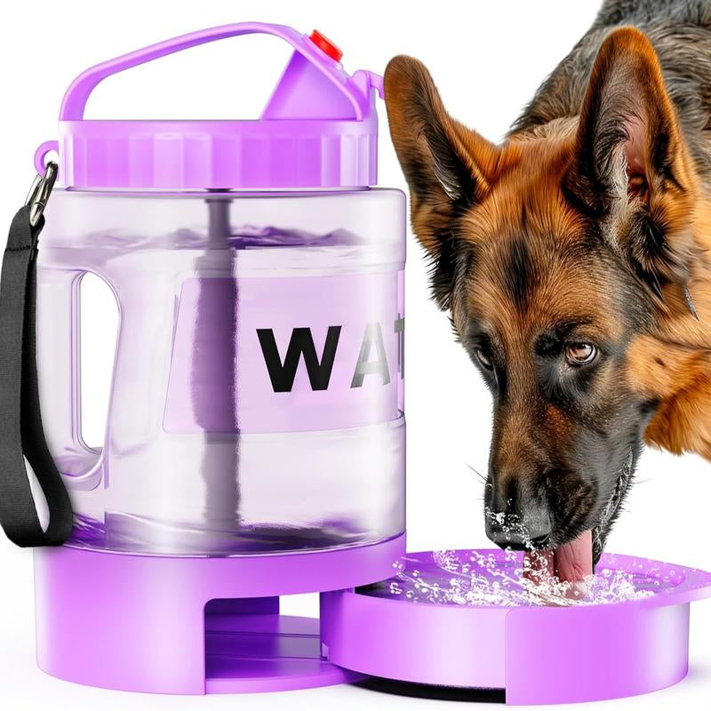 Large Dogs Water Bowl Dispenser, Walking, Camping, Hiking, Portable, Sturdy, 2 in 1 Combo