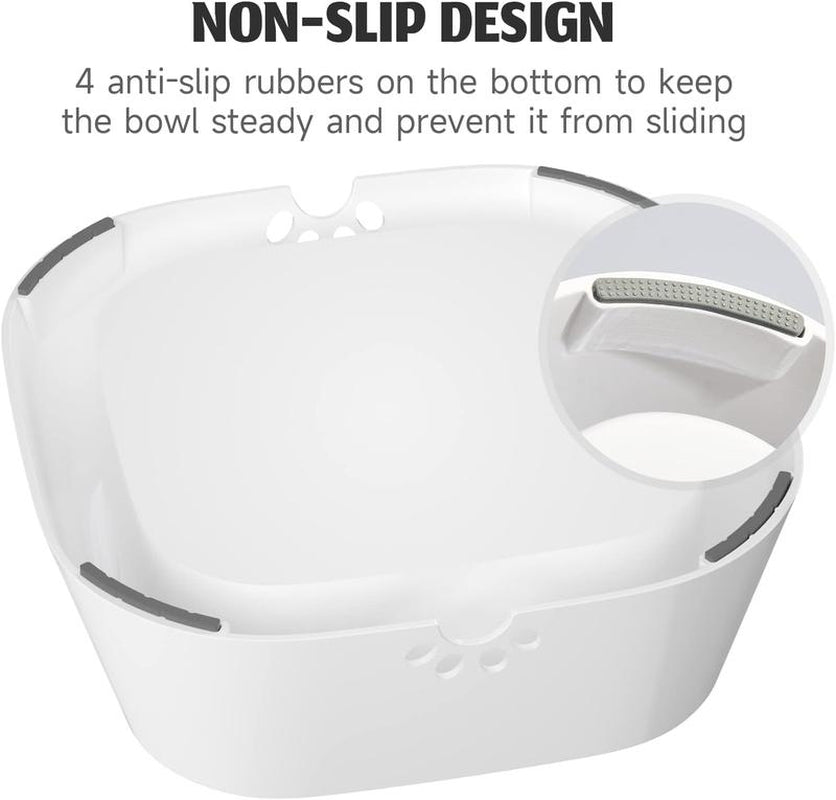 Pet Water Bowl Slow-Sip No Spill No Bloating