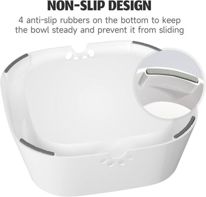 Pet Water Bowl Slow-Sip No Spill No Bloating