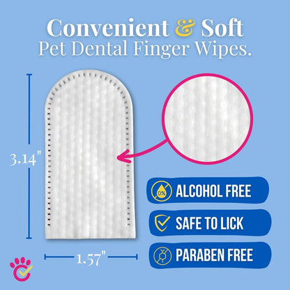 Dr. Paws Choice Pet Dental Finger Wipes for Effective Teeth Cleaning