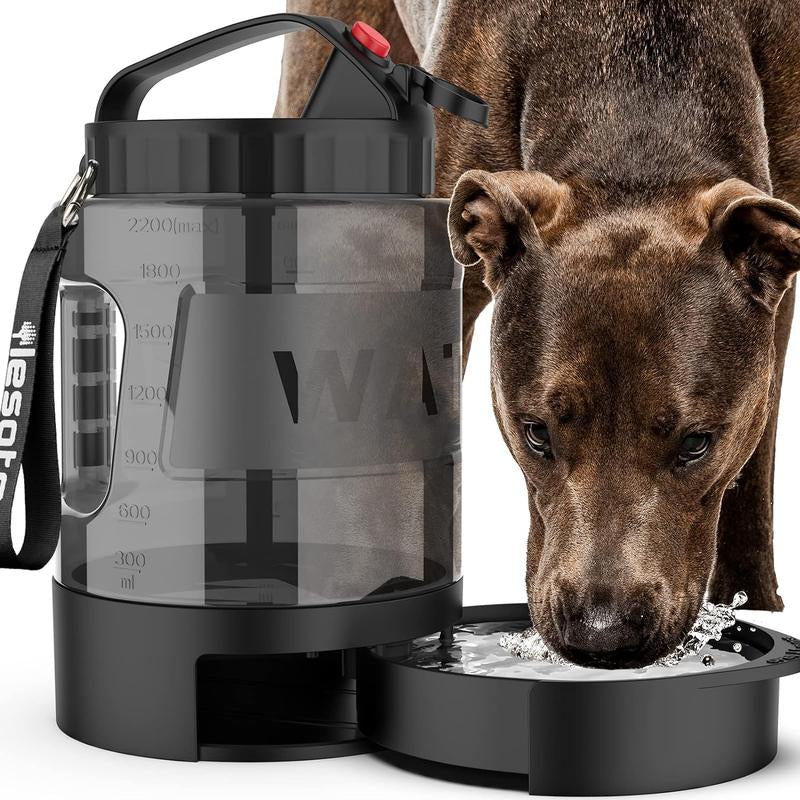 Large Dogs Water Bowl Dispenser, Walking, Camping, Hiking, Portable, Sturdy, 2 in 1 Combo