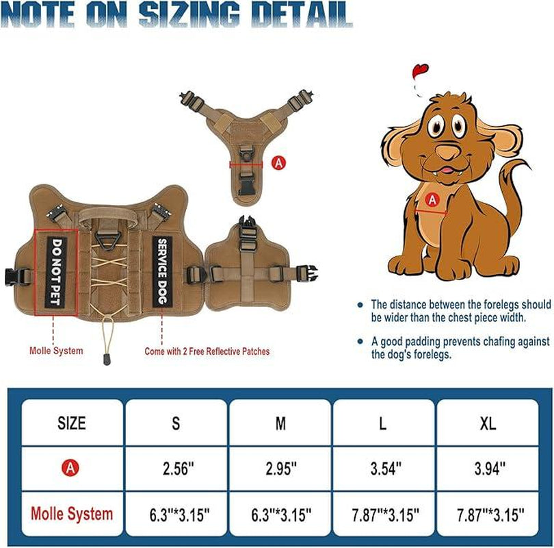 PETNANNY Service Dog Vest No Pull Pet Harness with Handle Full Body Dog Vest for Hiking Training Outdoor Easy Training for Small Medium Large Dogs