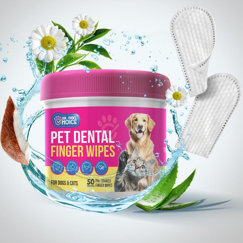 Dr. Paws Choice Pet Dental Finger Wipes for Effective Teeth Cleaning