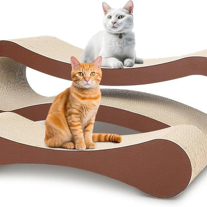 Fluffydream 2-in-1 Cat Scratcher and Lounge Bed with Cardboard Design