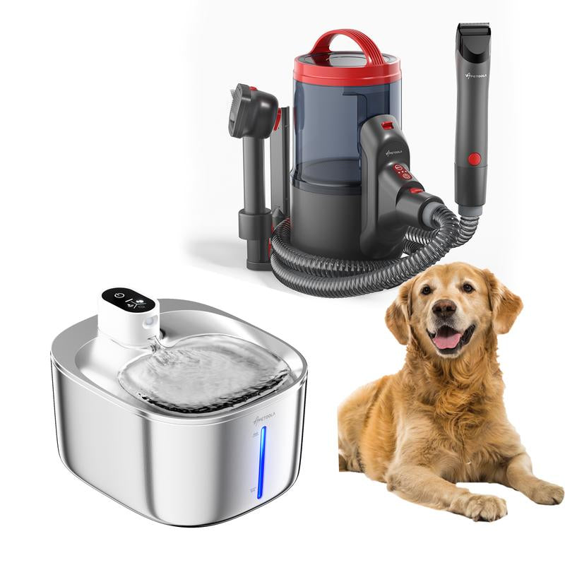 APETDOLA 5-In-1 Pet Grooming Vacuum, Grooming Kit for Shedding with 3.2 L Large Dust Cup,3 Modes of Vacuum Suction to 18Kpa, 8 Guard Combs, Grooming Vacuum for Dogs & Cats at Home