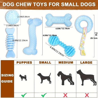 Durable Pet Chew Toy Set, 6 Counts/Set Mixed Style Dog Teeth Cleaning Toy, Interactive Dog Teeth Grinding Toy, Pet Products