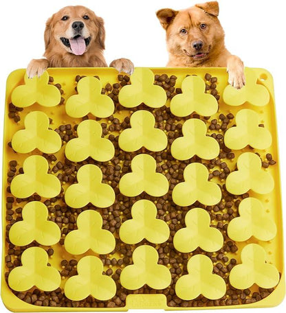 Puzzle Feeder Silicone Lick Mat Snuffle Mat Dogs, Cat, Slow Feeder, with Suction Cups for Easy Cleaning, Dish Washer Safe, Enrichment Feeding Supplies