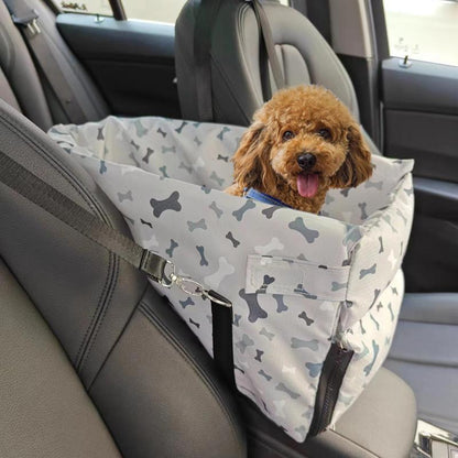 Pet Car Seat Bag, Safety Car Center Console Dog Car Seat, Removable & Washable Cat Car Seat, Comfortable Car Seat Bed, Portable Pet Carrier Bag for Dog & Cat