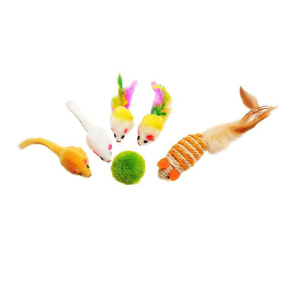 Artificial Mouse Cat Toys, 21Pcs/Set Cat Toy Set, Including Cat Tunnel, Balls, Feather Toy, Kitten Mouse Toy, Pet Supplies