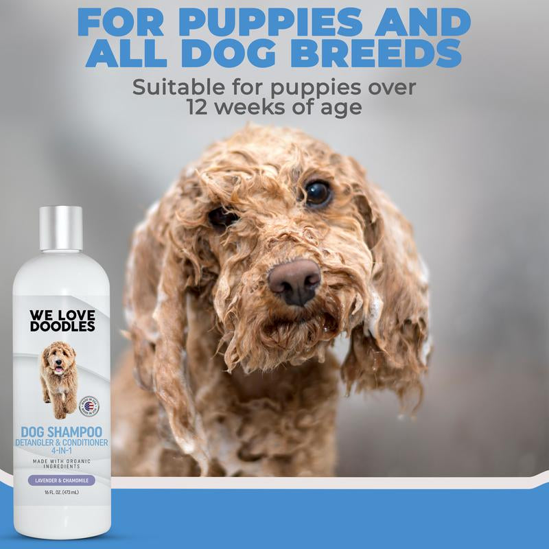 We Love Doodles - Dog Shampoo, Conditioner, and Detangler - Best Shampoo for Goldendoodles and Doodles - Dog Shampoo for Puppies - Grooming, Organic Ingredients, Best Smelling, Made in USA (Lavender)…