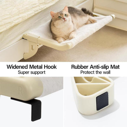 MEWOOFUN Adjustable Cat Window Hammock, Cat Bed for Window & Bedside Cat Perch for Indoor Cats & Large Cats, Suction Cup Free for 40Lbs Cats