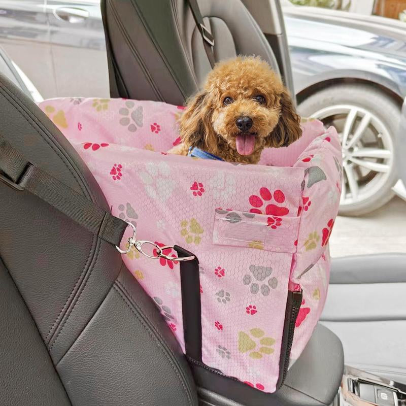 Pet Car Seat Bag, Safety Car Center Console Dog Car Seat, Removable & Washable Cat Car Seat, Comfortable Car Seat Bed, Portable Pet Carrier Bag for Dog & Cat