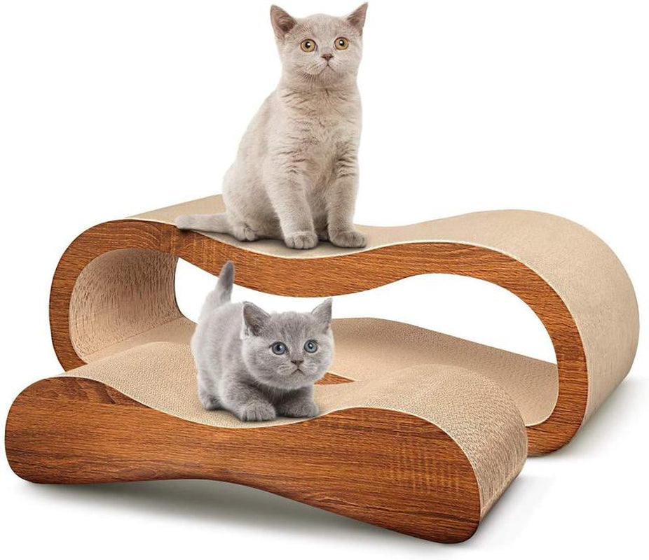 Fluffydream 2-in-1 Cat Scratcher and Lounge Bed with Cardboard Design