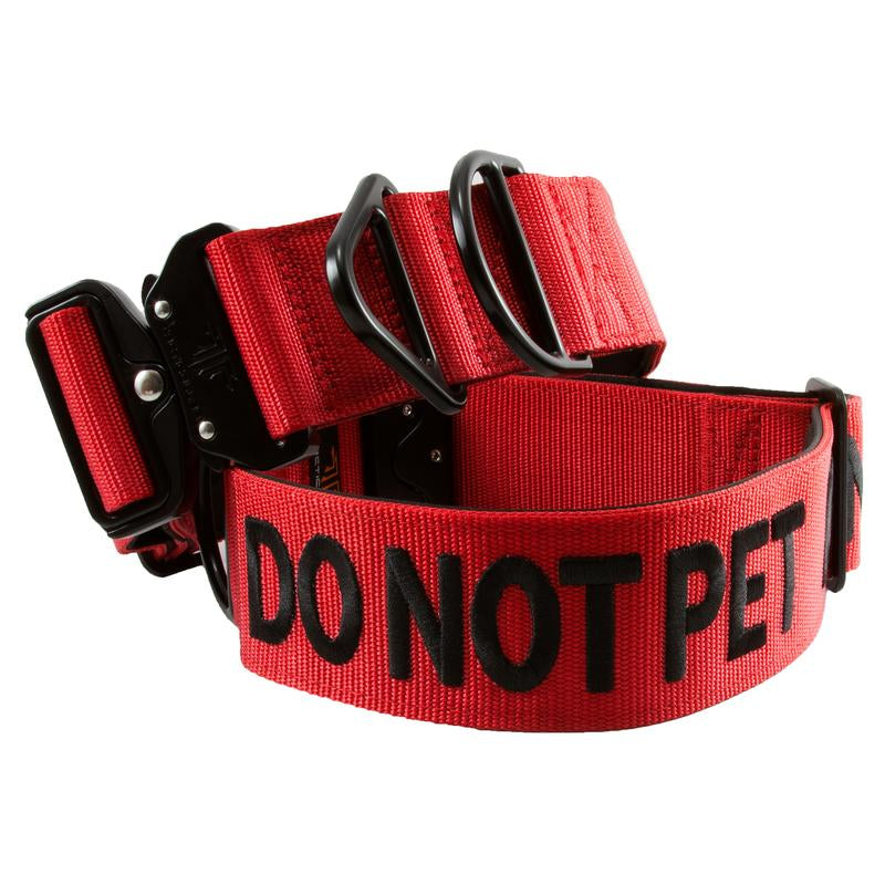 Tacticollar - DO NOT PET, 1.5 Inch and 2 Inch Nylon Collar for Medium and Large Dogs, Neoprene Padded Inside, Communicate Your Dogs Needs to Prevent Accidents