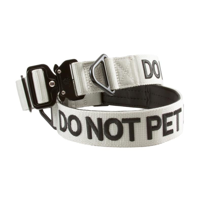 Tacticollar - DO NOT PET, 1.5 Inch and 2 Inch Nylon Collar for Medium and Large Dogs, Neoprene Padded Inside, Communicate Your Dogs Needs to Prevent Accidents