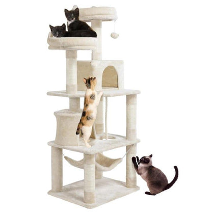 Topeakmart Black 4-Level Large Cat Tree Condo with 2 Perches, 62.2" H