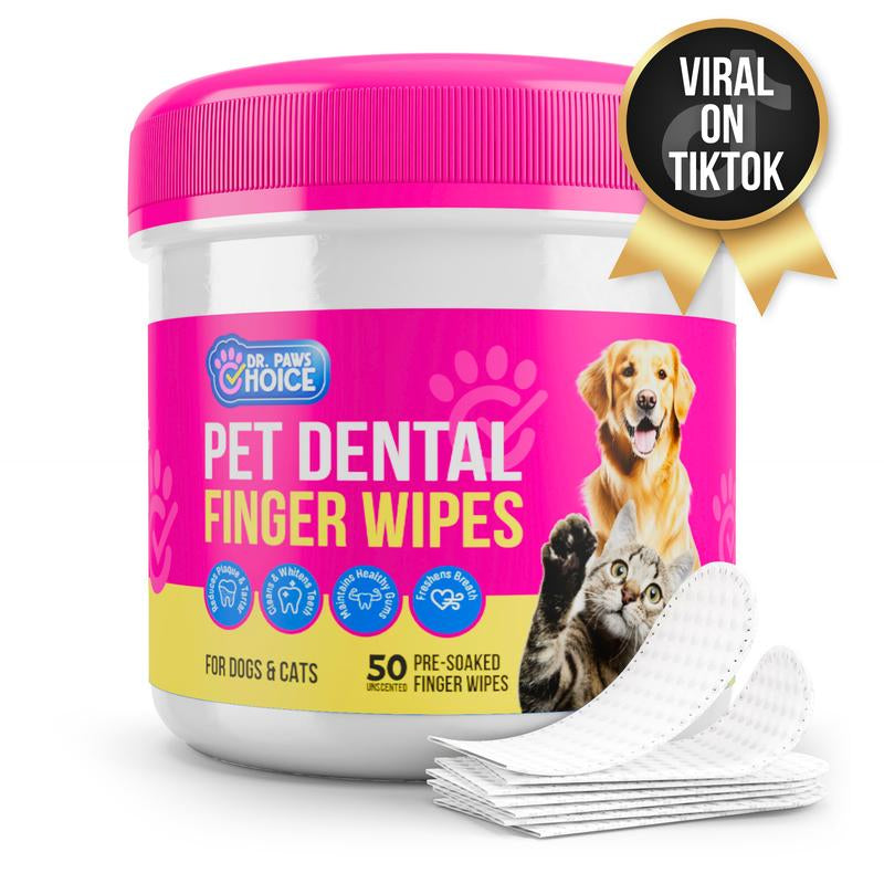 Dr. Paws Choice Pet Dental Finger Wipes for Effective Teeth Cleaning