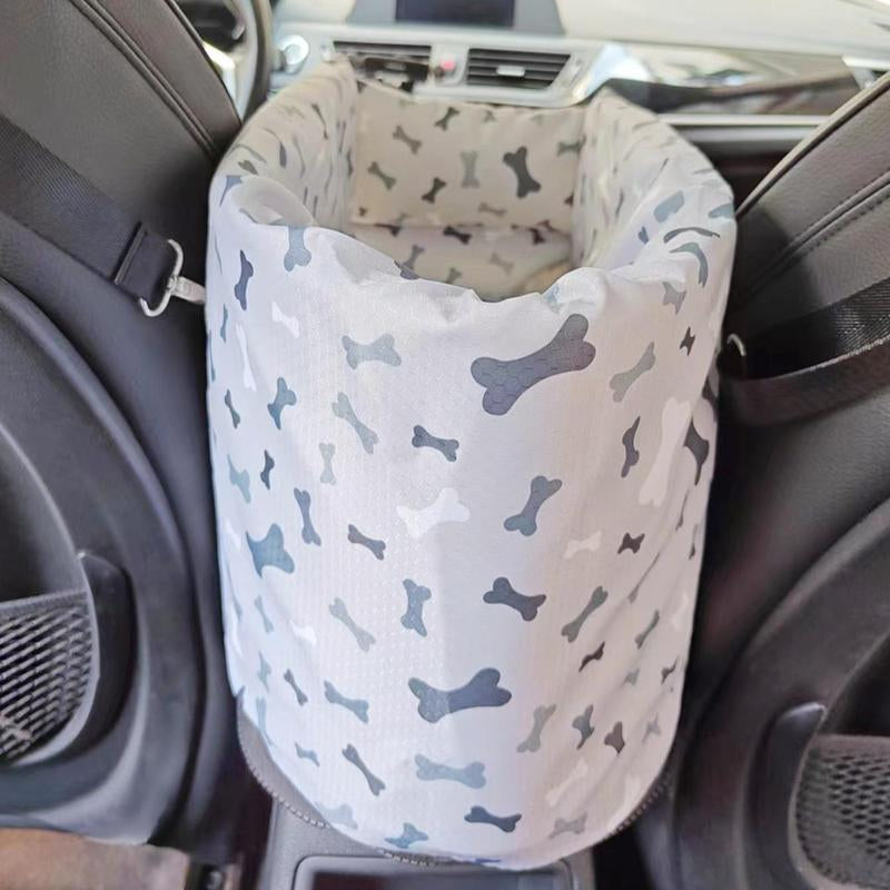 Pet Car Seat Bag, Safety Car Center Console Dog Car Seat, Removable & Washable Cat Car Seat, Comfortable Car Seat Bed, Portable Pet Carrier Bag for Dog & Cat