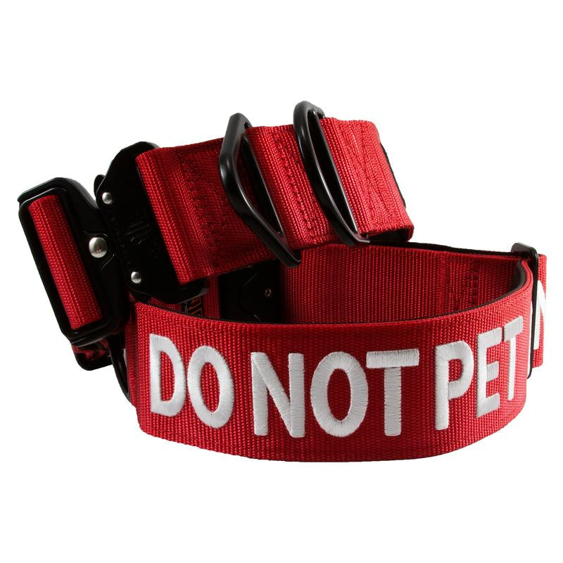 Tacticollar - DO NOT PET, 1.5 Inch and 2 Inch Nylon Collar for Medium and Large Dogs, Neoprene Padded Inside, Communicate Your Dogs Needs to Prevent Accidents