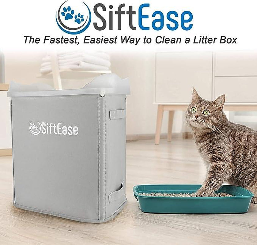 Siftease Litter Box Cleaner - Works with Any Cat Litter Box, Fast Cleaning, Simply Pour into XL Reuse Litter, Scoop, Reduce Waste