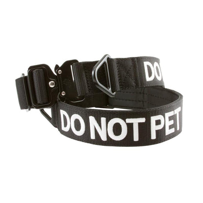 Tacticollar - DO NOT PET, 1.5 Inch and 2 Inch Nylon Collar for Medium and Large Dogs, Neoprene Padded Inside, Communicate Your Dogs Needs to Prevent Accidents