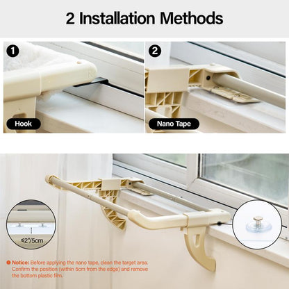 MEWOOFUN Adjustable Cat Window Hammock, Cat Bed for Window & Bedside Cat Perch for Indoor Cats & Large Cats, Suction Cup Free for 40Lbs Cats