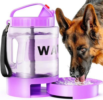 Large Dogs Water Bowl Dispenser, Walking, Camping, Hiking, Portable, Sturdy, 2 in 1 Combo