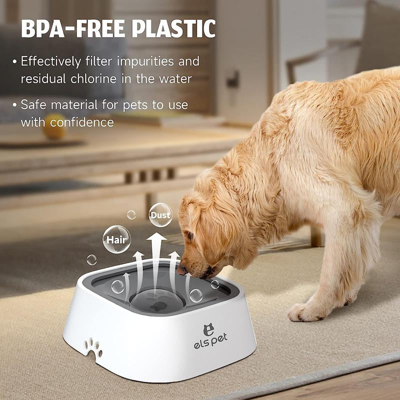 Pet Water Bowl Slow-Sip No Spill No Bloating