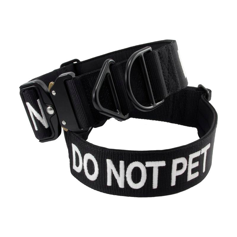 Tacticollar - DO NOT PET, 1.5 Inch and 2 Inch Nylon Collar for Medium and Large Dogs, Neoprene Padded Inside, Communicate Your Dogs Needs to Prevent Accidents