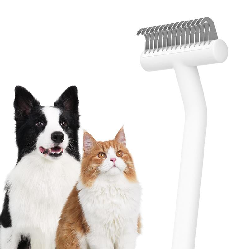 Longhair De-Matting Pet Dematting Tool, Deshedding Brush for Medium to Long Haired Cats, Deshedding Tool and Dematting Comb Remove Loose and Matted Fur, Undercoat Rake