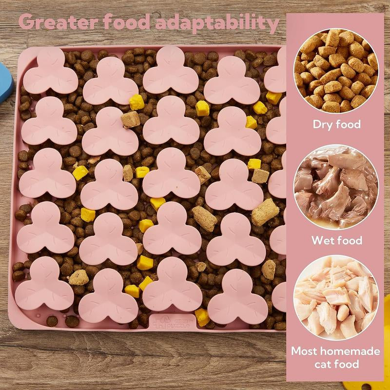 Puzzle Feeder Silicone Lick Mat Snuffle Mat Dogs, Cat, Slow Feeder, with Suction Cups for Easy Cleaning, Dish Washer Safe, Enrichment Feeding Supplies